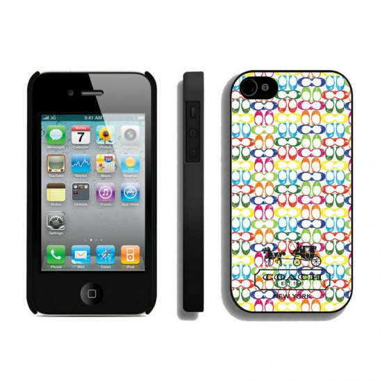 Coach Logo Multicolor iPhone 4 4S Cases AUE